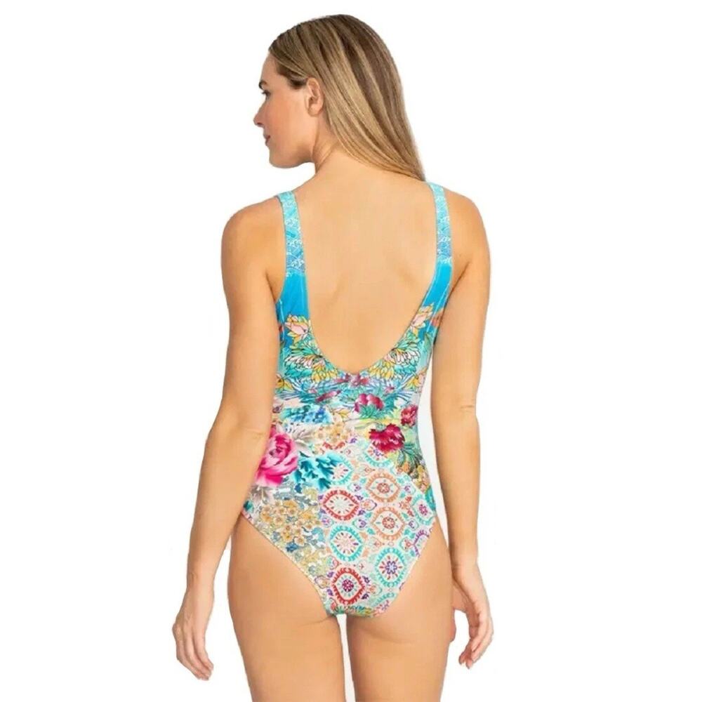 Johnny‎ Was Mixi Printed Wrap One Piece Swimsuit Multi Size M NWT - Picture 2 of 11